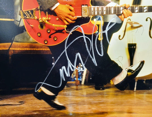 Michael J. Fox Autographed 16x20 Photo Back To The Future Guitar Beckett BAS QR Stock #209148
