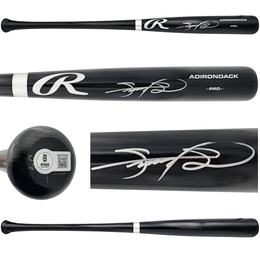 Sammy Sosa Autographed Black Rawlings Adirondack Pro Baseball Bat Chicago Cubs Beckett BAS Witness