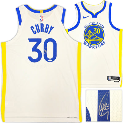 Golden State Warriors Stephen Curry Autographed White Nike Icon Edition Jersey Size 48+2 JSA