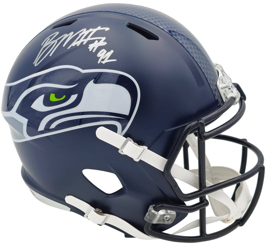 Byron Murphy II Autographed Seattle Seahawks Blue Full Size Speed Replica Helmet MCS Holo