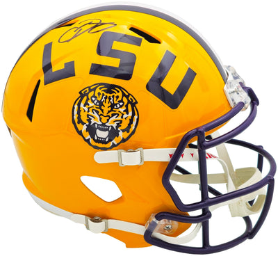 Odell Beckham Jr. Autographed LSU Tigers Yellow Full Size Speed Replica Helmet Beckett BAS Witness