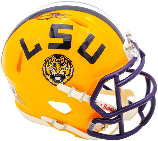 Odell Beckham Jr. Autographed LSU Tigers Yellow Speed Mini Helmet Beckett BAS Witness