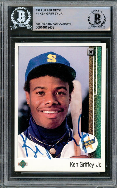 Ken Griffey Jr. Autographed 1989 Upper Deck Rookie Card #1 Seattle Mariners Vintage Rookie Era Signature Beckett BAS #14612436