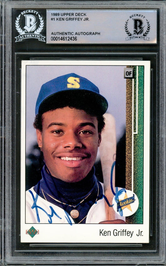 Ken Griffey Jr. Autographed 1989 Upper Deck Rookie Card #1 Seattle Mariners Vintage Rookie Era Signature Beckett BAS #14612436