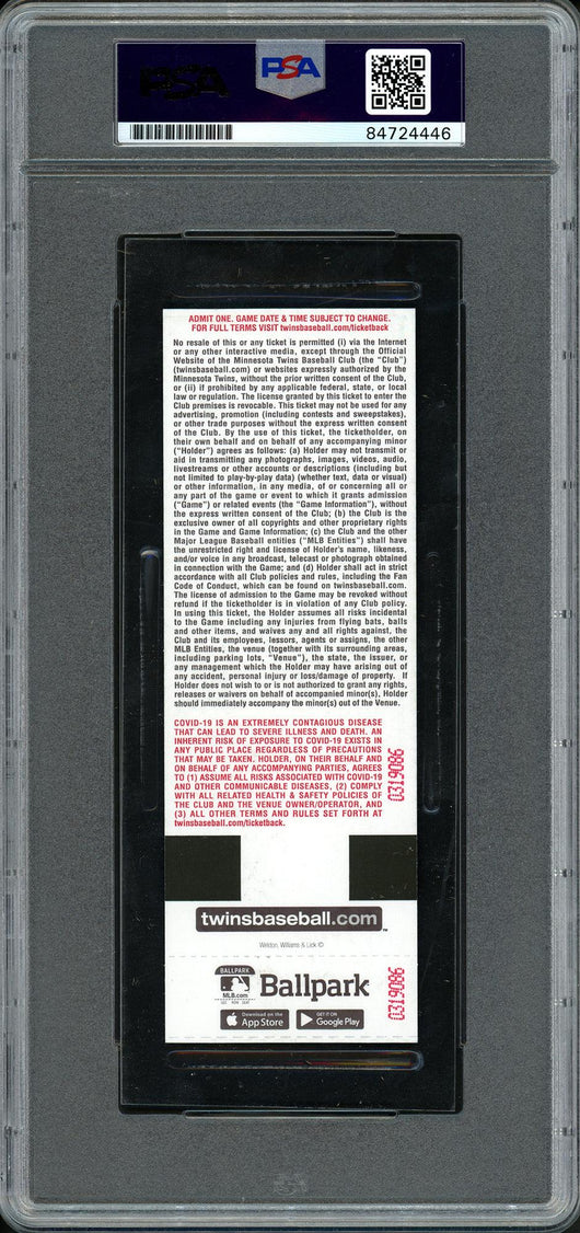 Julio Rodriguez Autographed MLB Debut Ticket Seattle Mariners Harmon Killebrew Statue Picture PSA/DNA #84724446