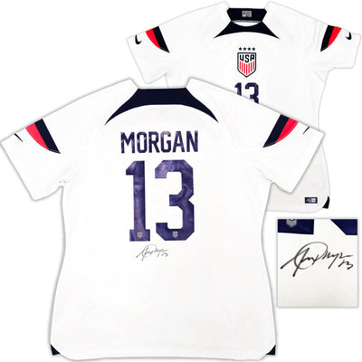 Team USA Alex Morgan Autographed White Nike Jersey Womens Size XL Beckett BAS Witness