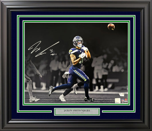 Jaxon Smith-Njigba Autographed Framed 16x20 Photo Seattle Seahawks Spotlight Fanatics Holo