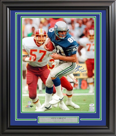 Steve Largent Autographed Framed 16x20 Photo Seattle Seahawks "HOF 95" PSA/DNA Stock #209368