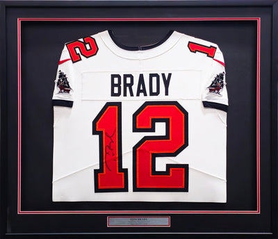 Tampa Bay Buccaneers Tom Brady Autographed Framed White Authentic Nike Jersey Fanatics Holo