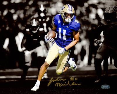 Jalen McMillan Autographed 8x10 Photo Washington Huskies Spotlight MCS Holo