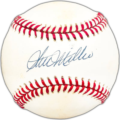 Stu Miller Autographed Official AL Baseball San Francisco Giants, Baltimore Orioles Beckett BAS #BK44405