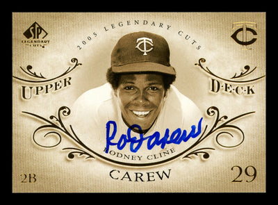 Rod Carew Autographed 2005 SP Legendary Cuts Card #70 Minnesota Twins Stock #211323