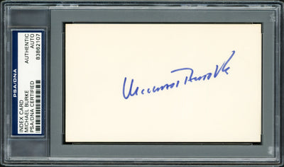 Michael Burke Autographed 3x5 Index Card New York Yankees President PSA/DNA Stock #211330