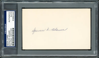 Spencer Adams Autographed 3x5 Index Card New York Yankees PSA/DNA Stock #211334