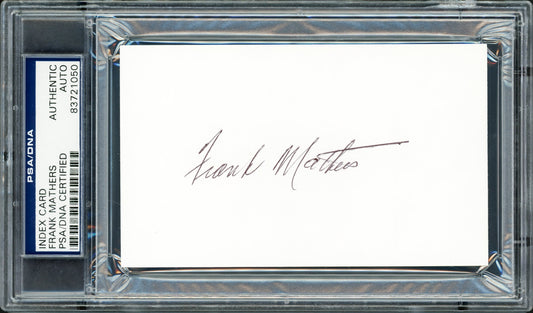 Frank Mathers Autographed 3x5 Index Card Toronto Maple Leafs PSA/DNA Stock #211338