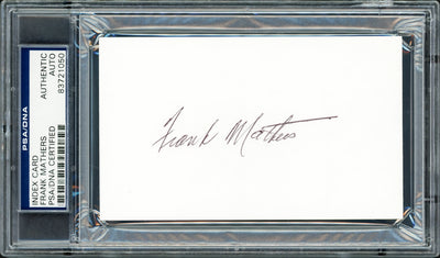 Frank Mathers Autographed 3x5 Index Card Toronto Maple Leafs PSA/DNA Stock #211338