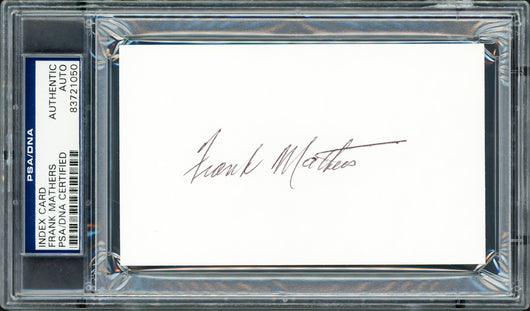 Frank Mathers Autographed 3x5 Index Card Toronto Maple Leafs PSA/DNA Stock #211338