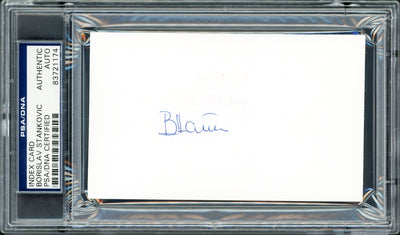 Borislav "Bora" Stankovic Autographed 3x5 Index Card PSA/DNA Stock #211339