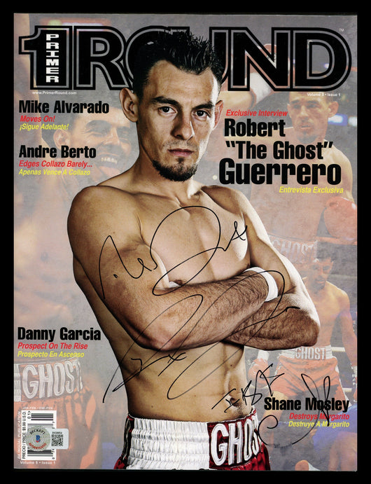 Robert Guerrero Autographed Primer Round Magazine (Smudged) Beckett BAS QR #BK08854