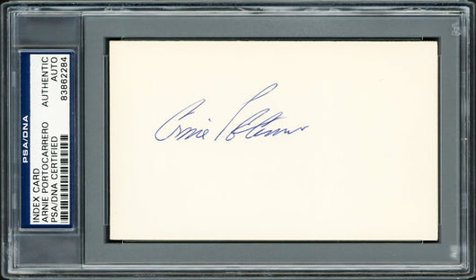 Arnie Portocarrero Autographed 3x5 Index Card Philadelphia A's PSA/DNA #83862284