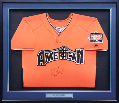 Seattle Mariners Ichiro Suzuki Autographed Framed Orange Majestic 2007 All Star Game Jersey IS Holo
