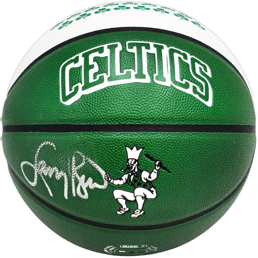 Larry Bird Autographed Green City Edition Auerbach Smoke Logo Basketball Boston Celtics Beckett BAS Witness
