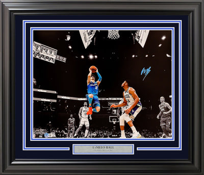 LaMelo Ball Autographed Framed 16x20 Photo New Orleans Pelicans Spotlight Beckett BAS Stock #210963