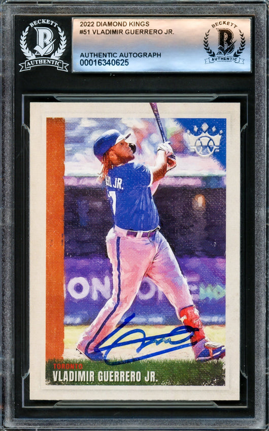 Vladimir Guerrero Jr. Autographed 2022 Diamond Kings Card #51 Toronto Blue Jays Beckett BAS #16340625