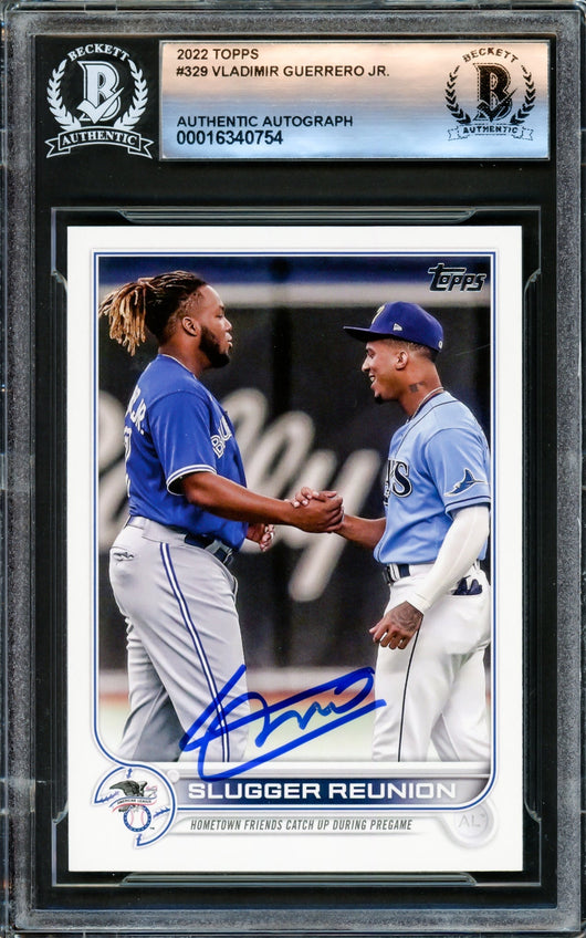 Vladimir Guerrero Jr. Autographed 2022 Topps Card #329 Toronto Blue Jays Beckett BAS #16340754