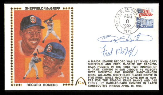 Fred McGriff & Gary Sheffield Autographed 1992 First Day Cover San Diego Padres