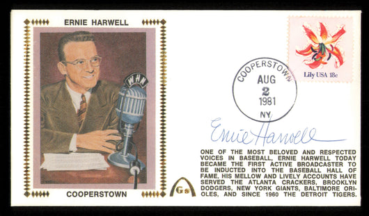 Ernie Harwell Autographed 1981 First Day Cover Announcer