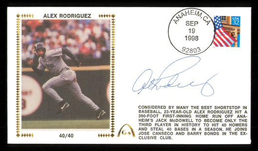 Alex Rodriguez Autographed 1998 First Day Cover Seattle Mariners