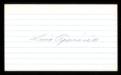 Luis Aparicio Autographed 3x5 Index Card Chicago White Sox