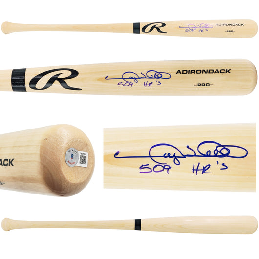 Gary Sheffield Autographed Blonde Rawlings Adirondack Pro Baseball Bat New York Yankees "509 HR" Beckett BAS Witness
