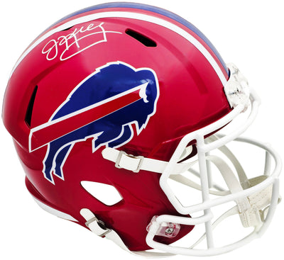 Jim Kelly Autographed Buffalo Bills Red 87-01 Throwback Full Size Speed Replica Helmet Beckett BAS Witness