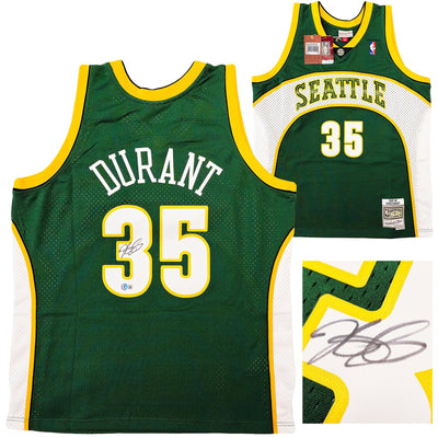 Seattle Supersonics Kevin Durant Autographed Green Authentic Mitchell & Ness Swingman 2007-08 Jersey Size XL Beckett BAS QR Stock #212189