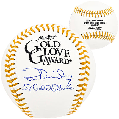 Ron Guidry Autographed Official Gold Glove Logo Baseball New York Yankees "5x Gold Glove" Beckett BAS Witness Stock #212251