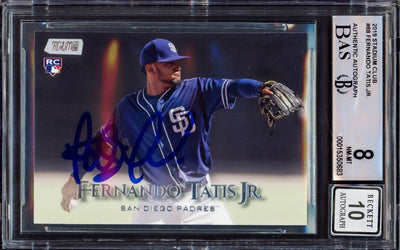 Fernando Tatis Jr. Autographed 2019 Topps Stadium Rookie Card #88 San Diego Padres BGS 8 Auto Grade Gem Mint 10 Beckett BAS #15350683