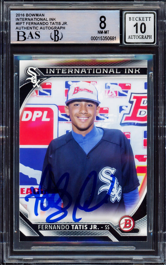 Fernando Tatis Jr. Autographed 2016 Bowman International Ink Rookie Card #II-FT San Diego Padres BGS 8 Auto Grade Gem Mint 10 Beckett BAS #15350681