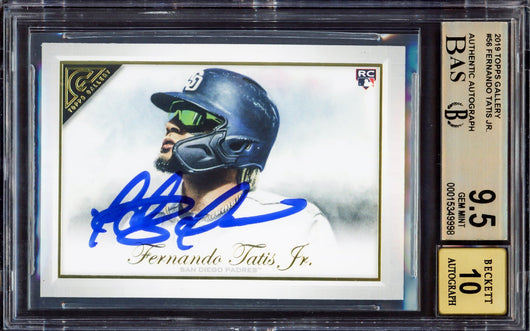Fernando Tatis Jr. Autographed 2019 Topps Gallery Rookie Card #56 San Diego Padres BGS 9.5 Auto Grade Gem Mint 10 Highest Graded Beckett BAS #15349998