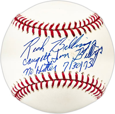 Rich Billings Autographed Official MLB Baseball Texas Rangers "Caught Jim Bibby's No Hitter 7/30/73" Beckett BAS QR #BL93591