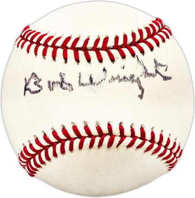 Bob Wright Autographed Official NL Baseball Chicago Cubs
