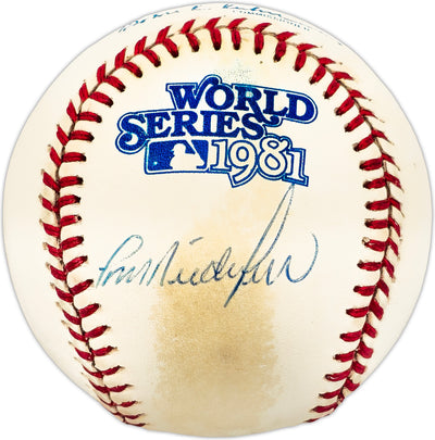 Tom Niedenfuer Autographed Official 1981 World Series Logo MLB Baseball Los Angeles Dodgers