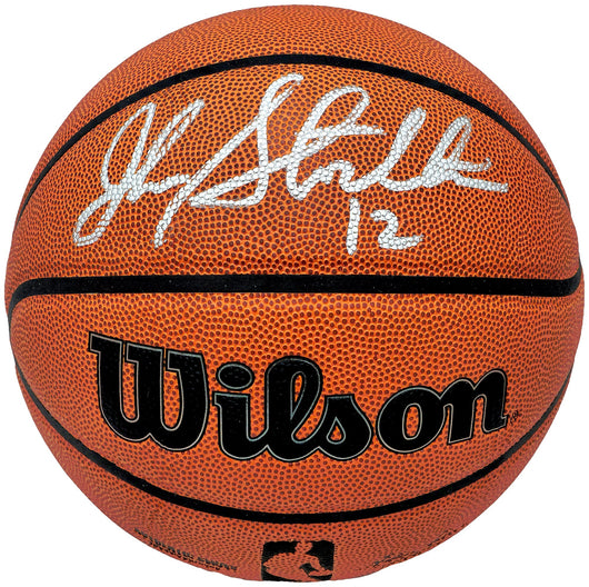 John Stockton Autographed Authentic Series Indoor/Outdoor IO Basketball Utah Jazz Beckett BAS Witness