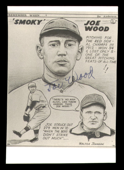 Smoky Joe Wood Autographed 3.5x5 Magazine Page Photo Boston Red Sox SKU #213672
