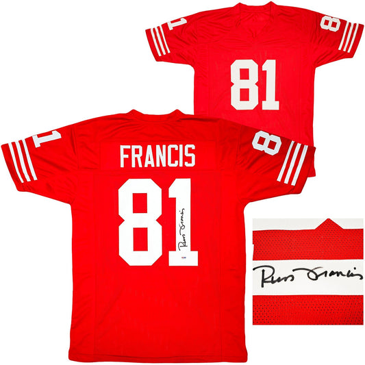 San Francisco 49ers Russ Francis Autographed Red Jersey PSA/DNA Stock #212447