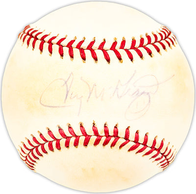 Tug McGraw Autographed Official NL Baseball Philadelphia Phillies, New York Mets Beckett BAS QR #BM25474