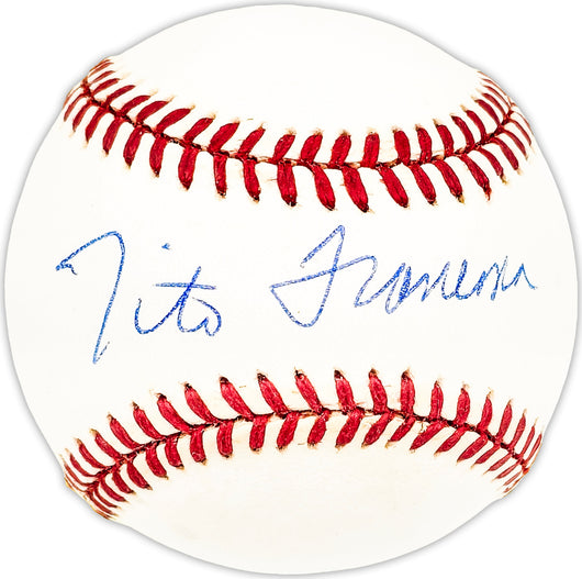 Tito Francona Autographed Official NL Baseball Cleveland Indians Beckett BAS QR #BM25486