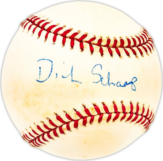 Dick Schaap Autographed Official NL Baseball Sportswriter Broadcaster Beckett BAS QR #BM25533