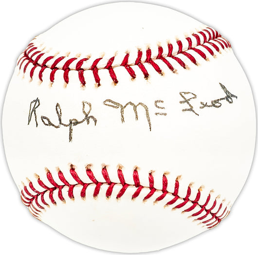 Ralph McLeod Autographed Official MLB Baseball Boston Bees Beckett BAS QR #BM25543